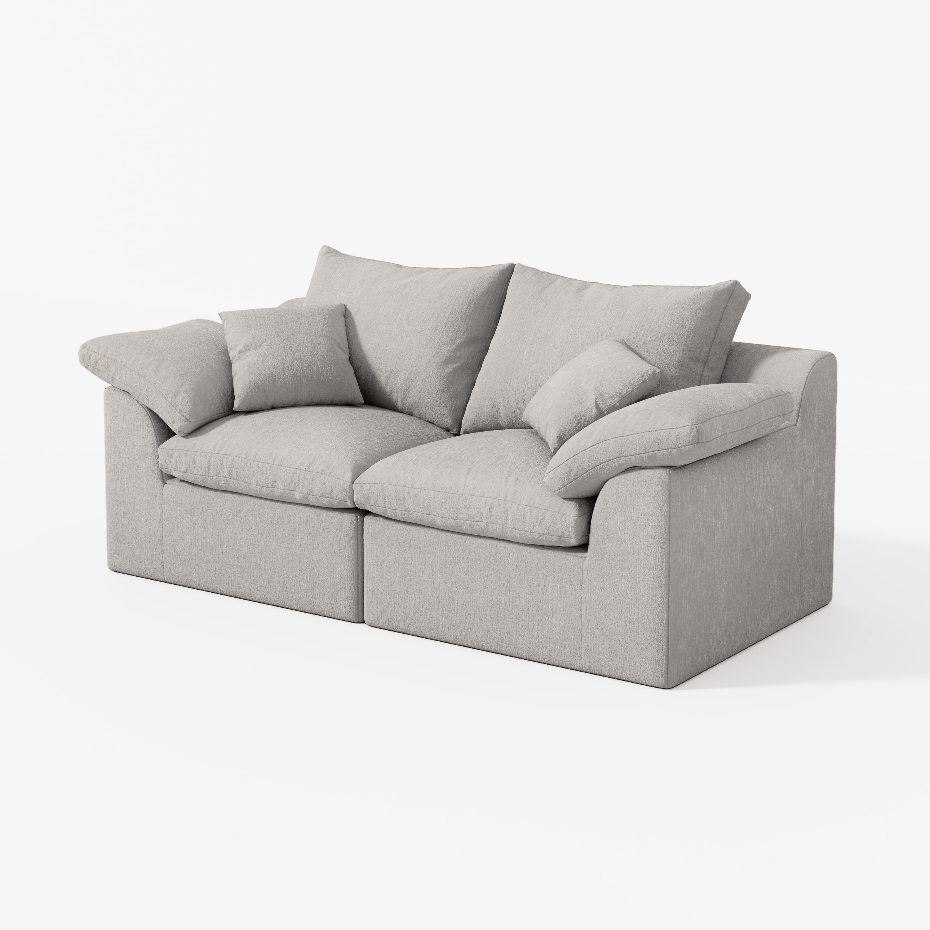 2-Seater Luxury High-Back Cloud Couch-Supportive Seating, Chenille Dark Grey