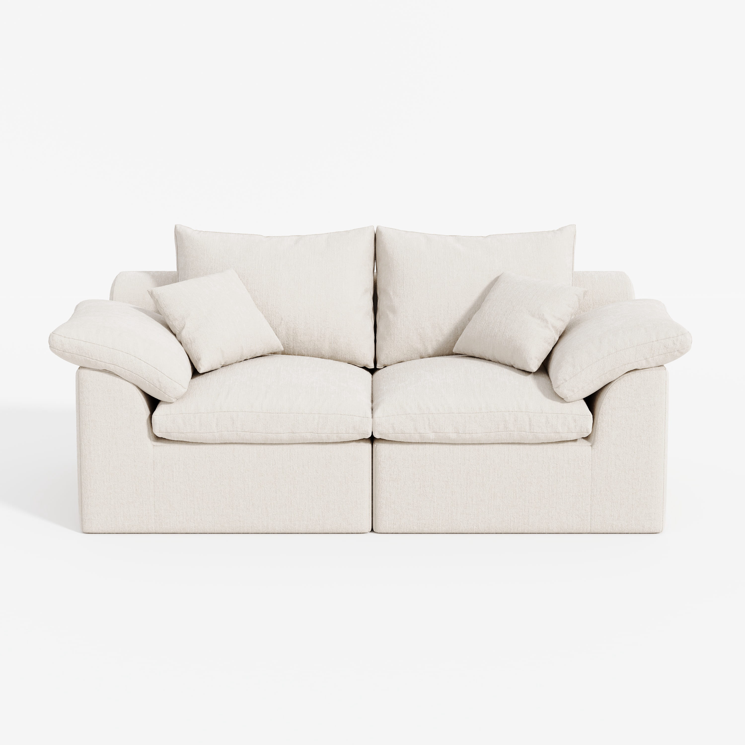 2-Seater Luxury High-Back Cloud Couch-Supportive Seating, Chenille Dark Grey