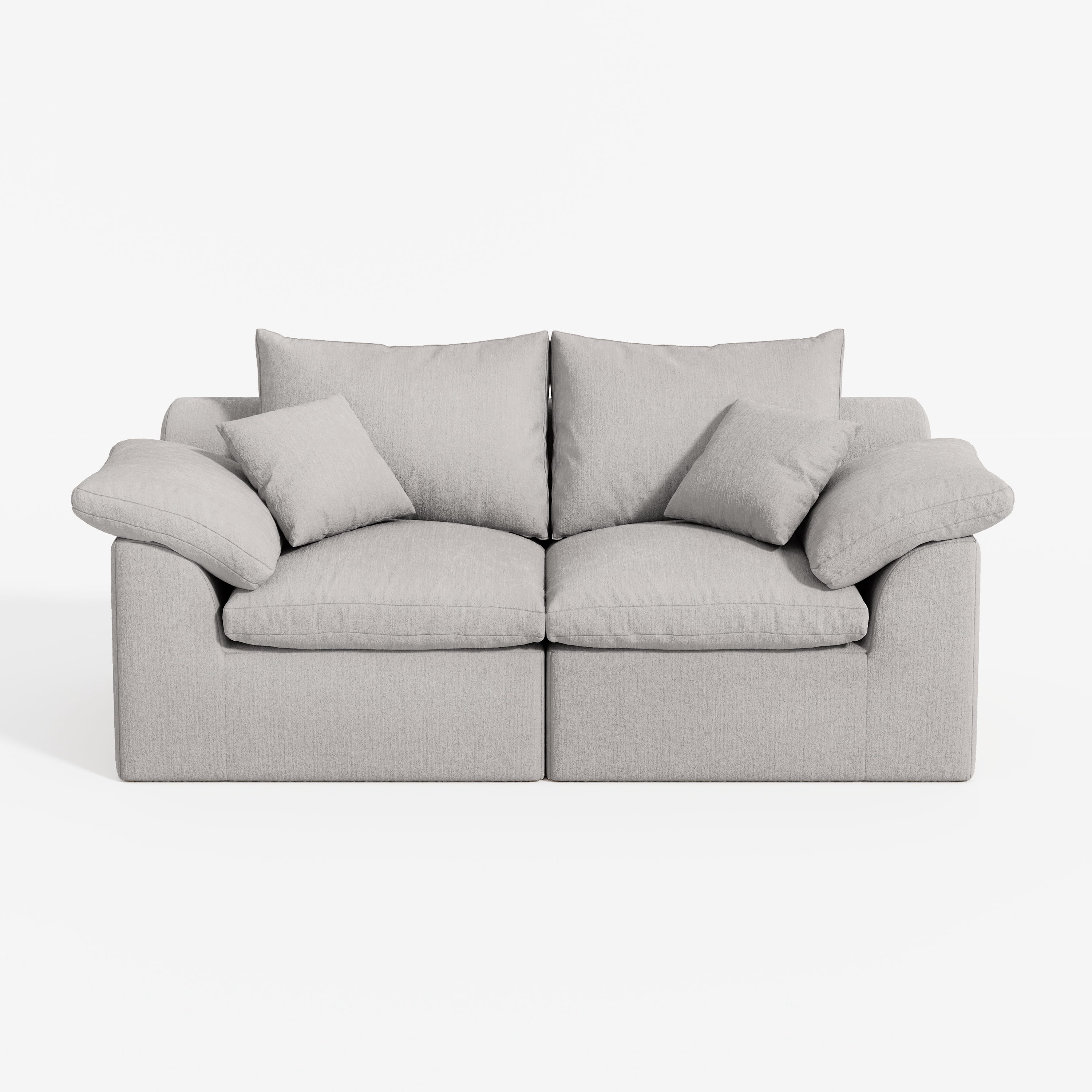 2-Seater Luxury High-Back Cloud Couch-Supportive Seating, Chenille Dark Grey