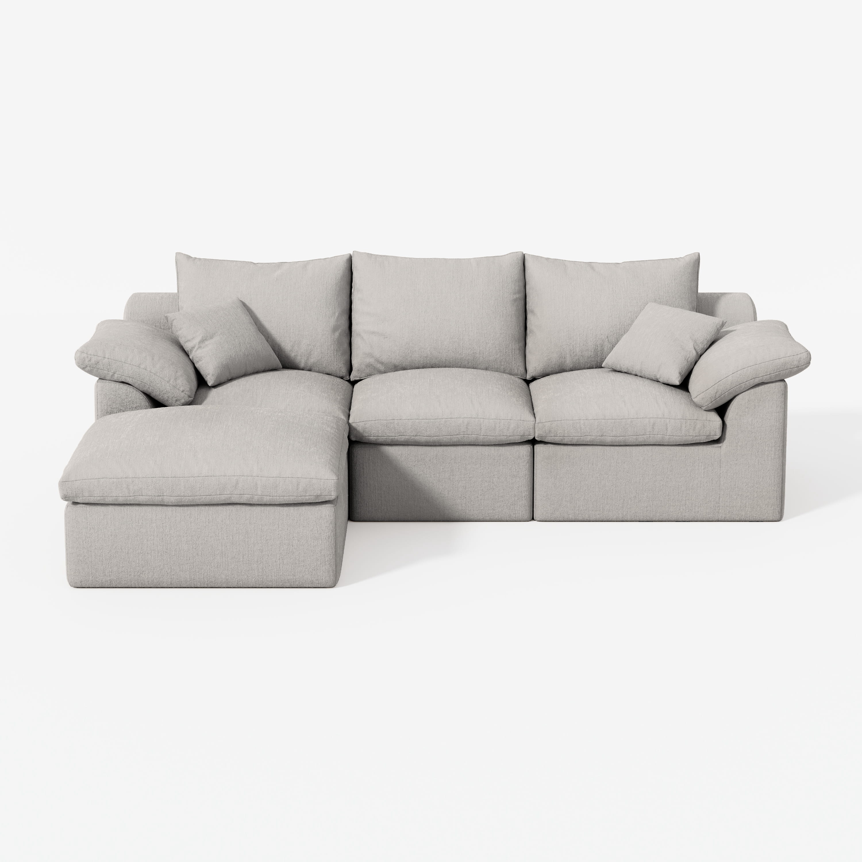 3-Seater Luxury High-Back Sectional Cloud Couch-Supportive Seating,Chenille Dark Grey
