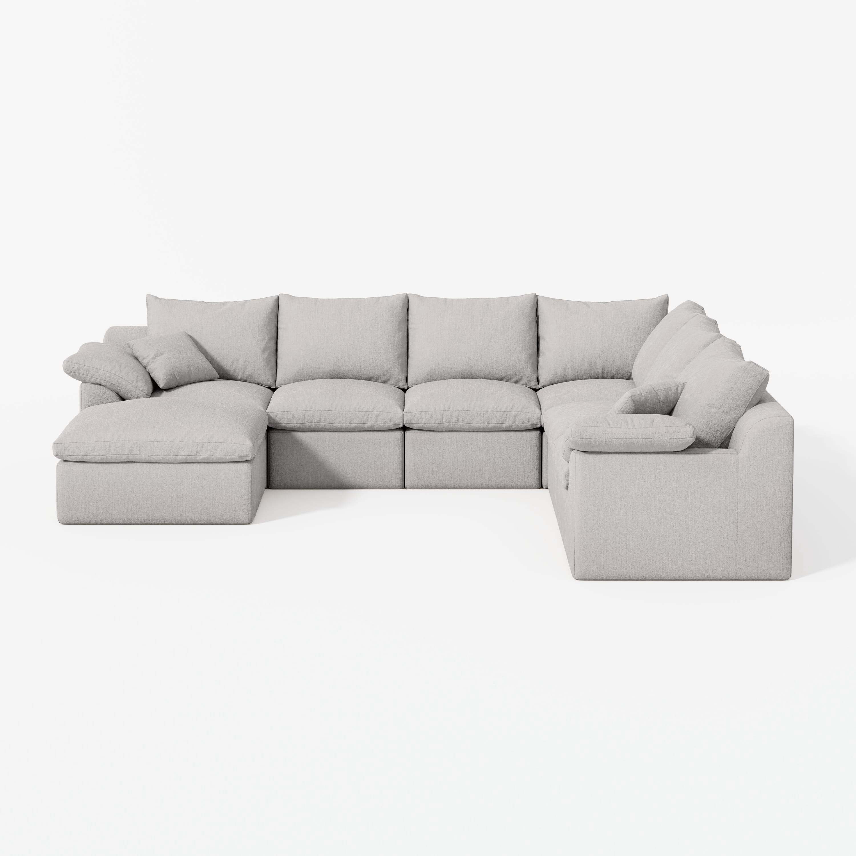 L-shaped Luxury High-Back Sectional Cloud Couch-Supportive Seating,Chenille Dark Grey