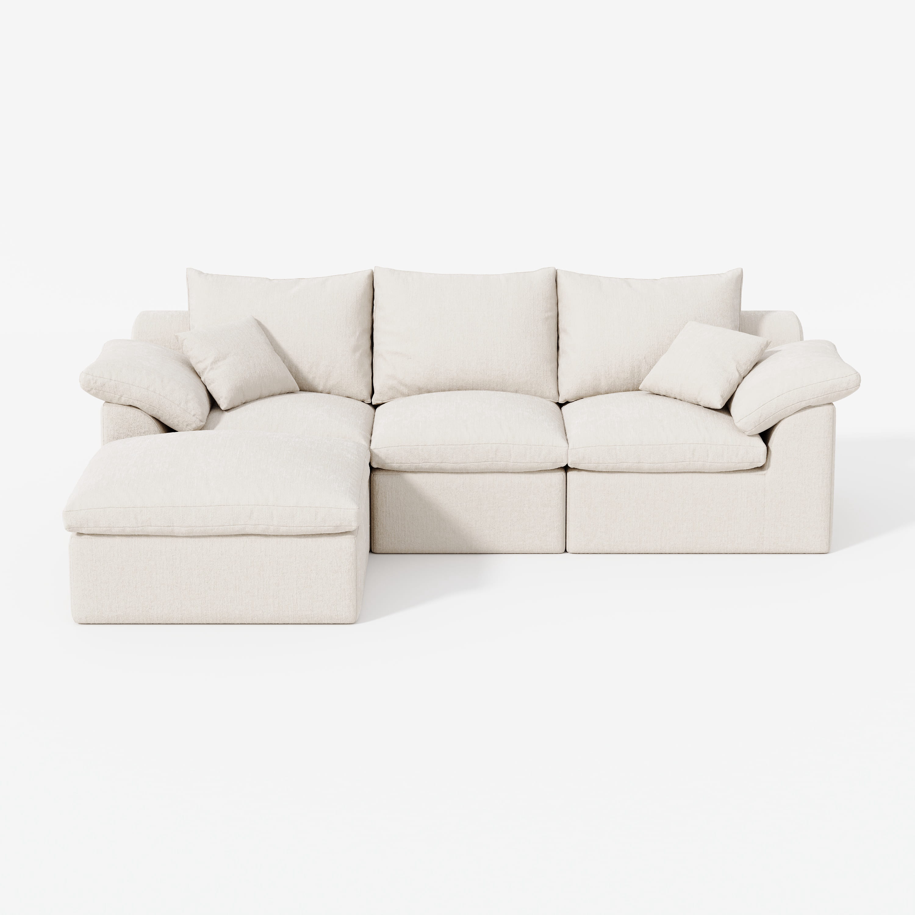 3-Seater Luxury High-Back Sectional Cloud Couch-Supportive Seating,Chenille Dark Grey